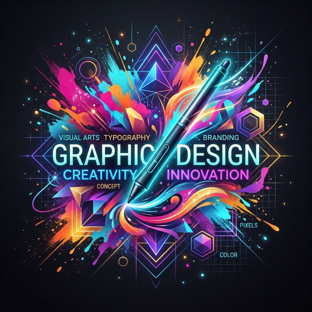 Creative Graphic Design Artwork and Vector Illustration Composition
