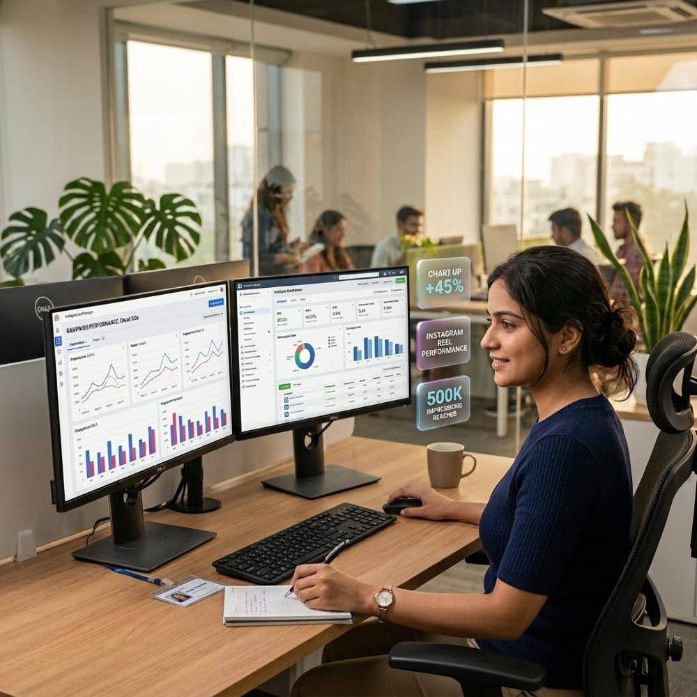 Meta Business Suite Social Media Analytics and Audience Growth Graph